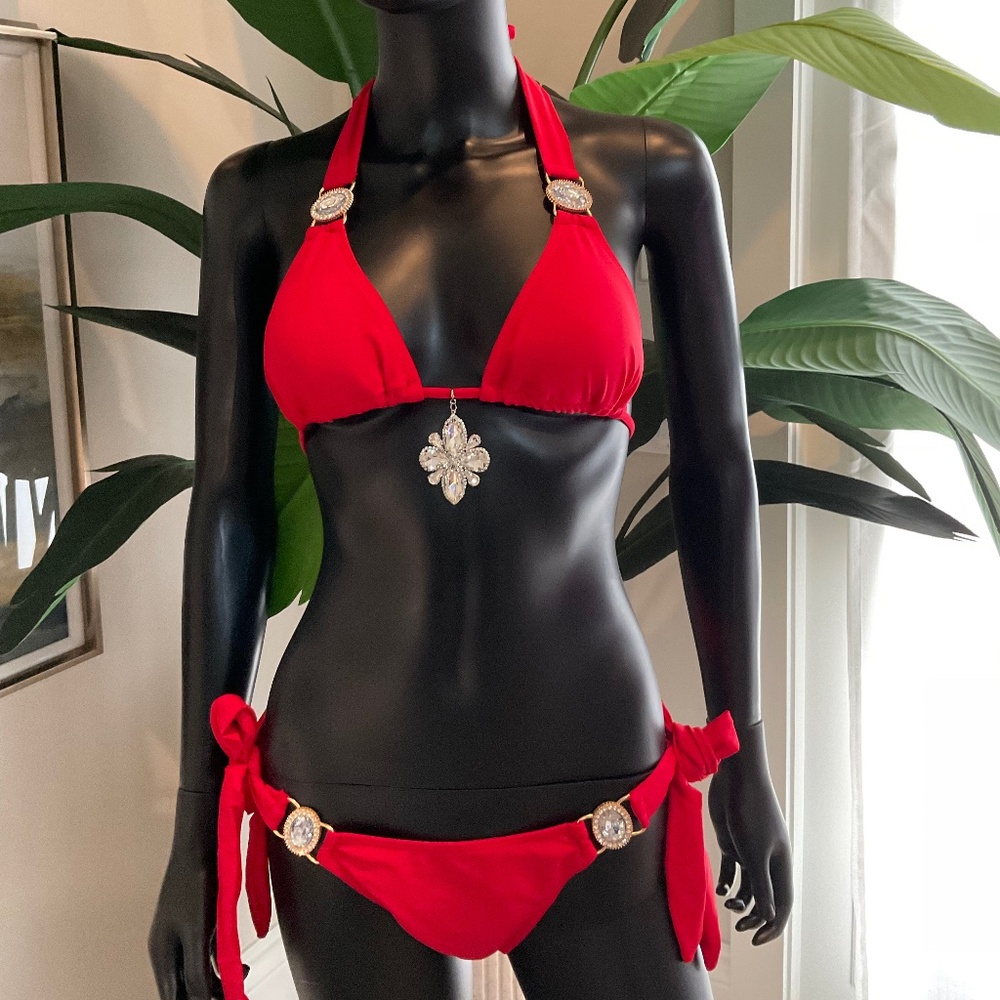 Red Bikini with Charming Bikini Charms!